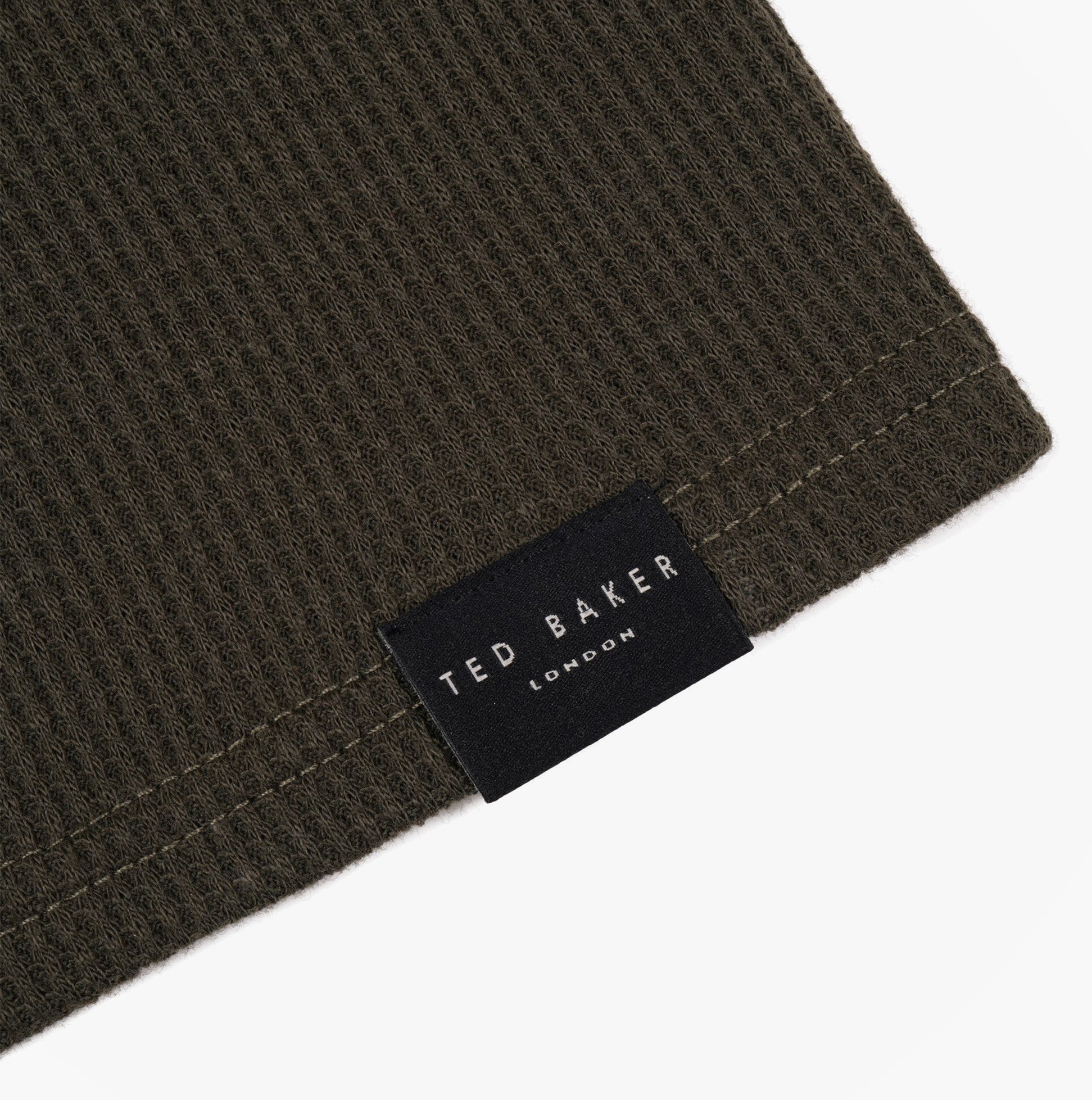 Ted Baker Ted Baker WAFFLE LONG SLEEVE SHIRT & JOGGER SET Mens Loungewear Khaki