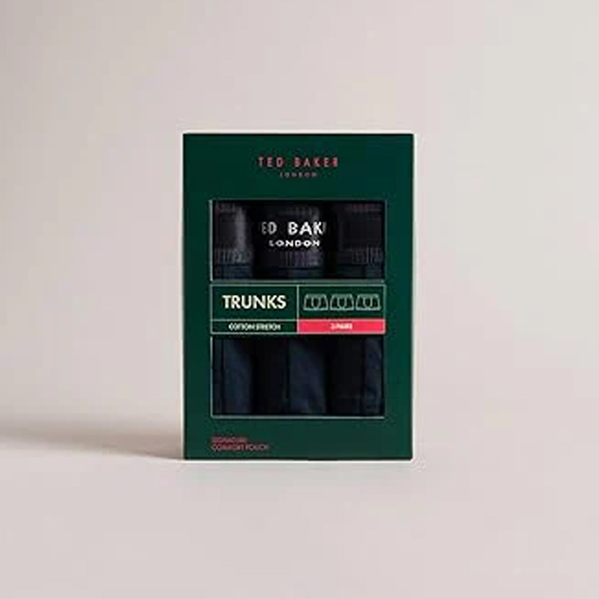 Ted Baker 3-Pack Cotton Trunks Mens Navy