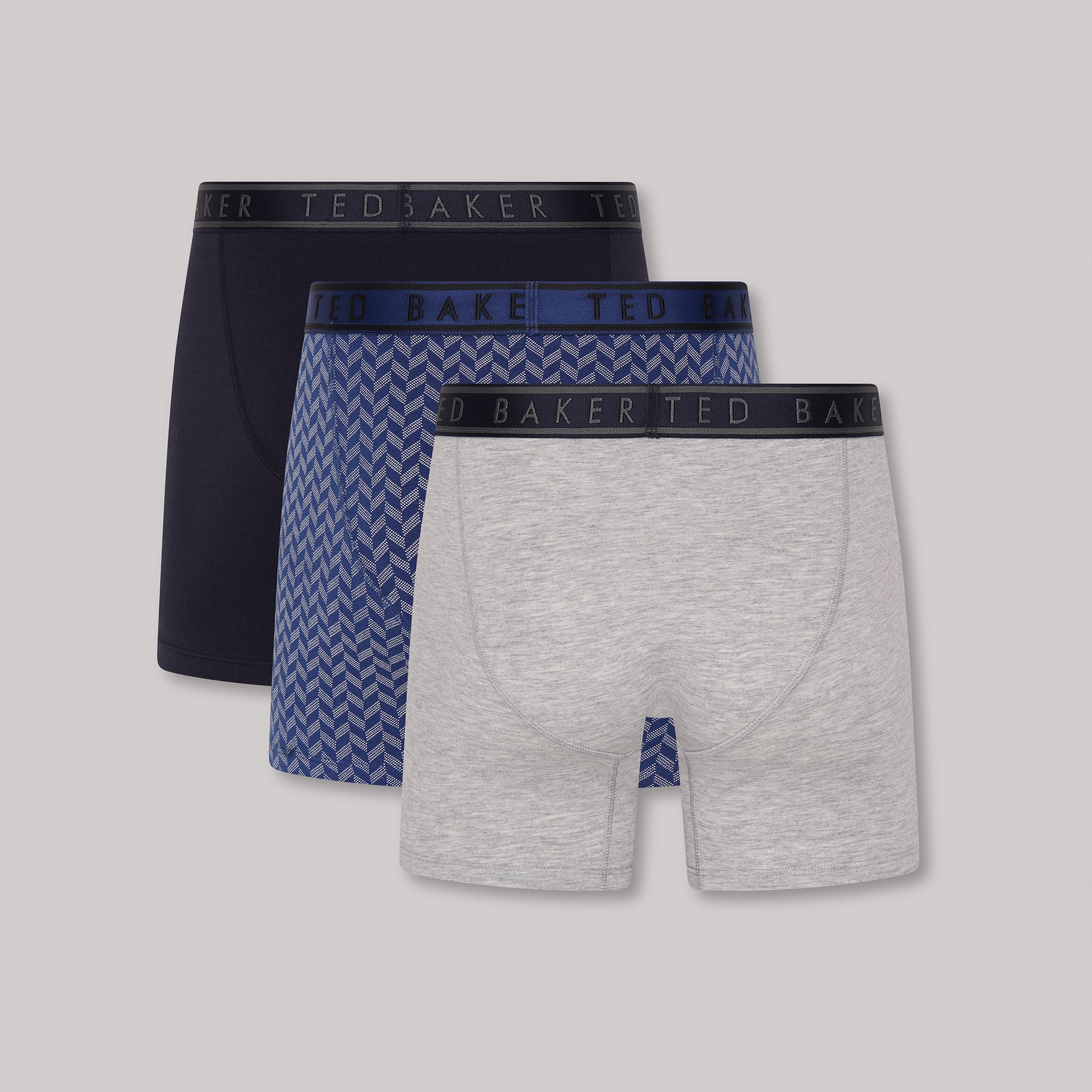 Ted Baker Ted Baker 3-Pack Cotton Boxer Briefs Mens Boxer Briefs Navy/Rovelli Blue/Heather Grey