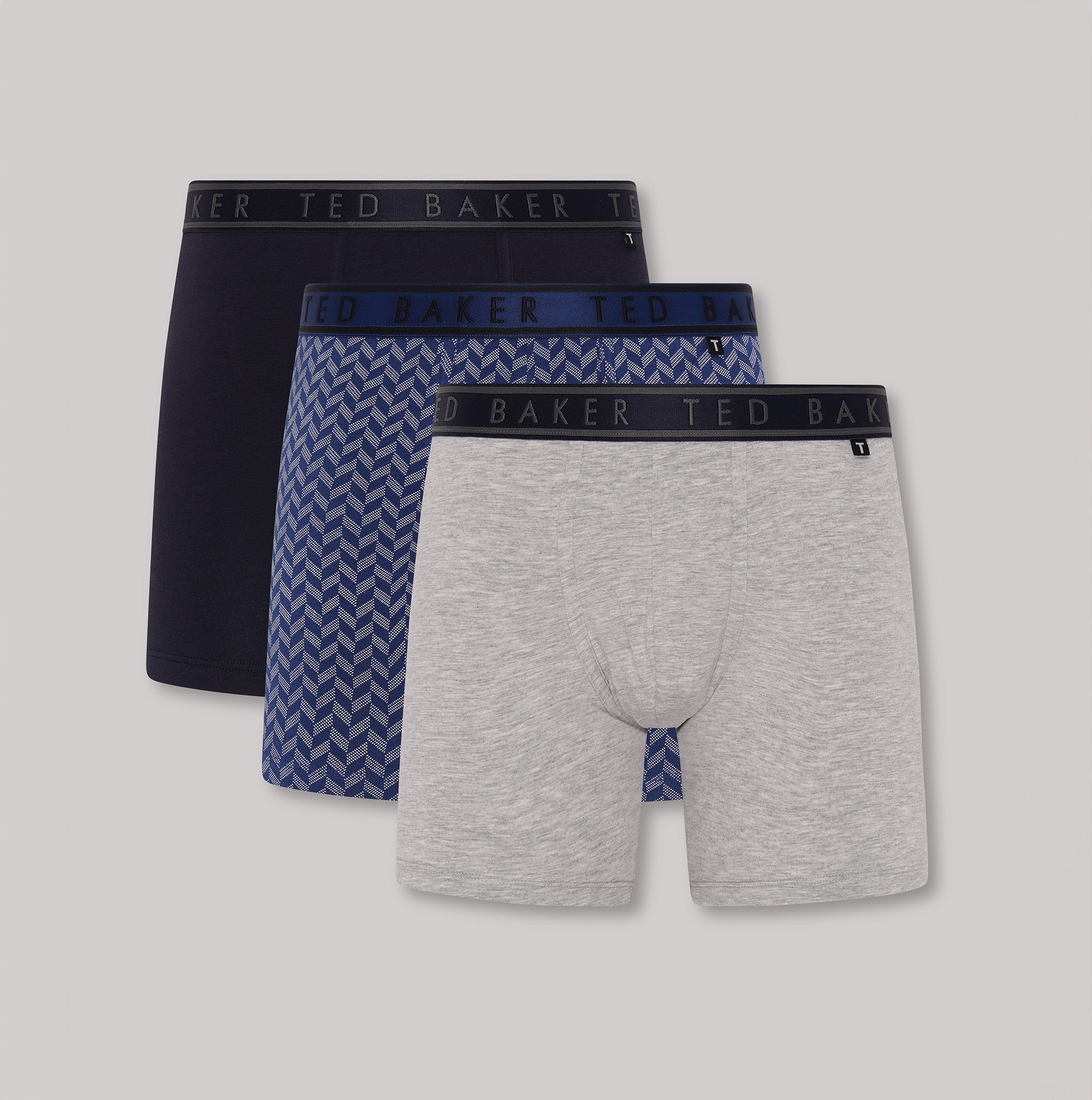 Ted Baker Ted Baker 3-Pack Cotton Boxer Briefs Mens Boxer Briefs Navy/Rovelli Blue/Heather Grey