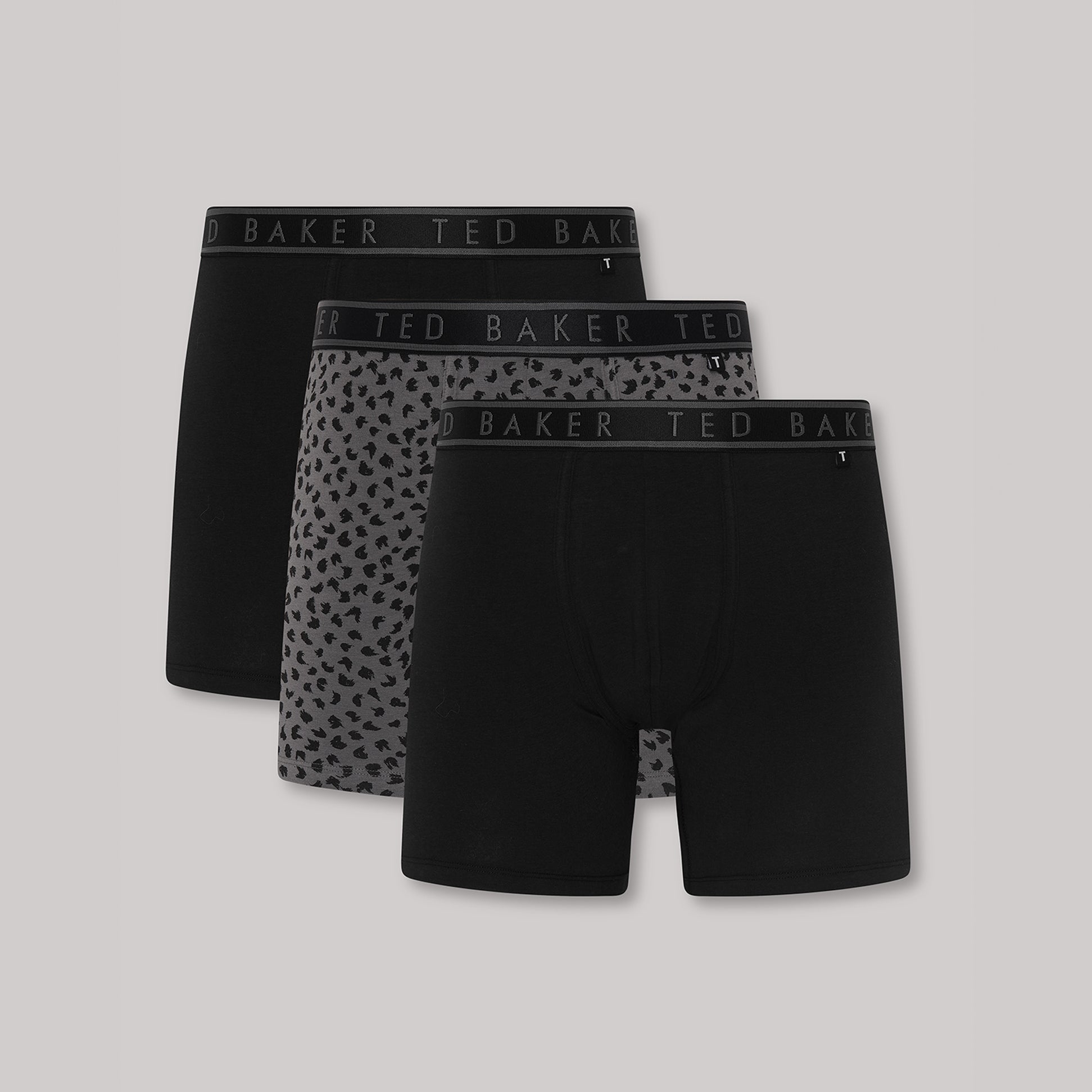 Ted Baker Ted Baker 3-Pack Cotton Boxer Briefs Mens Boxer Briefs Black Bolt On/Brush Strokes/Black