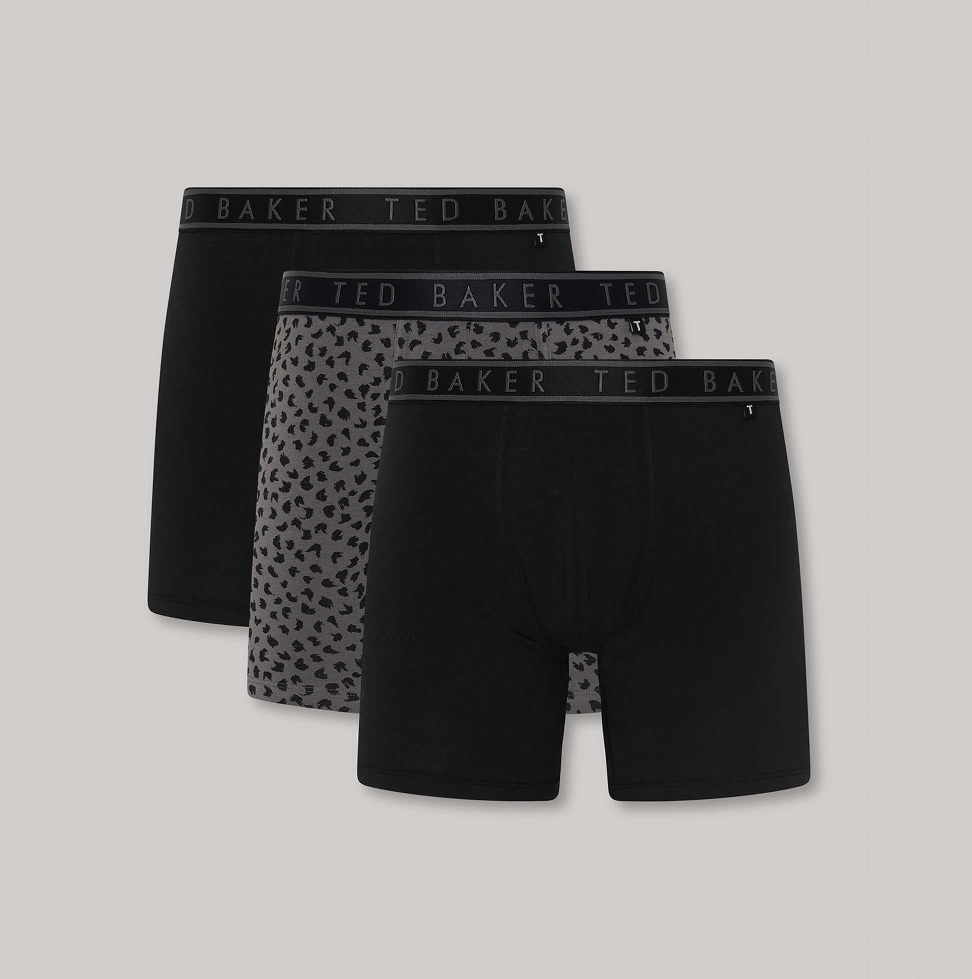 Ted Baker Ted Baker 3-Pack Cotton Boxer Briefs Mens Boxer Briefs Black Bolt On/Brush Strokes/Black