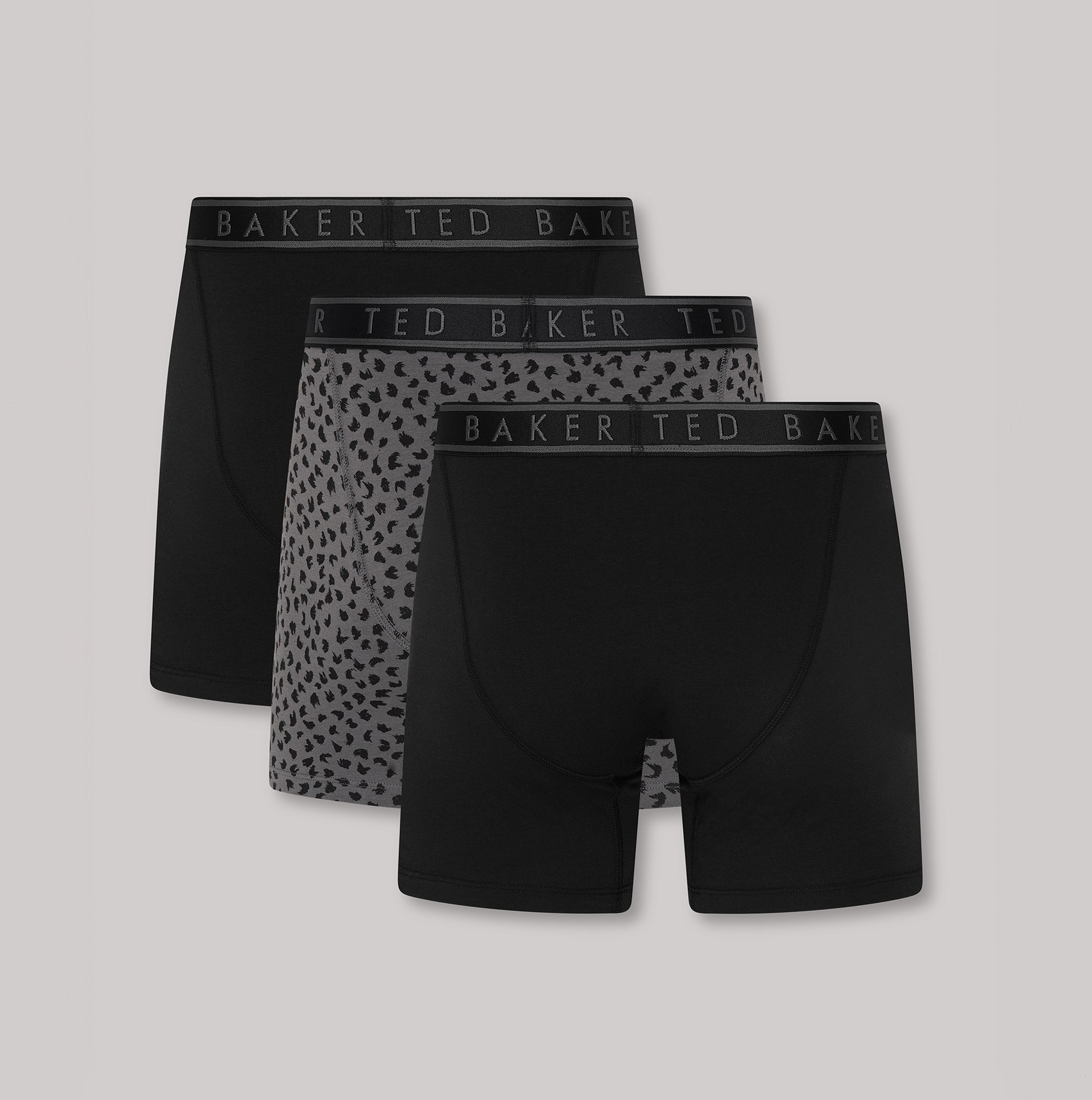 Ted Baker Ted Baker 3-Pack Cotton Boxer Briefs Mens Boxer Briefs Black Bolt On/Brush Strokes/Black
