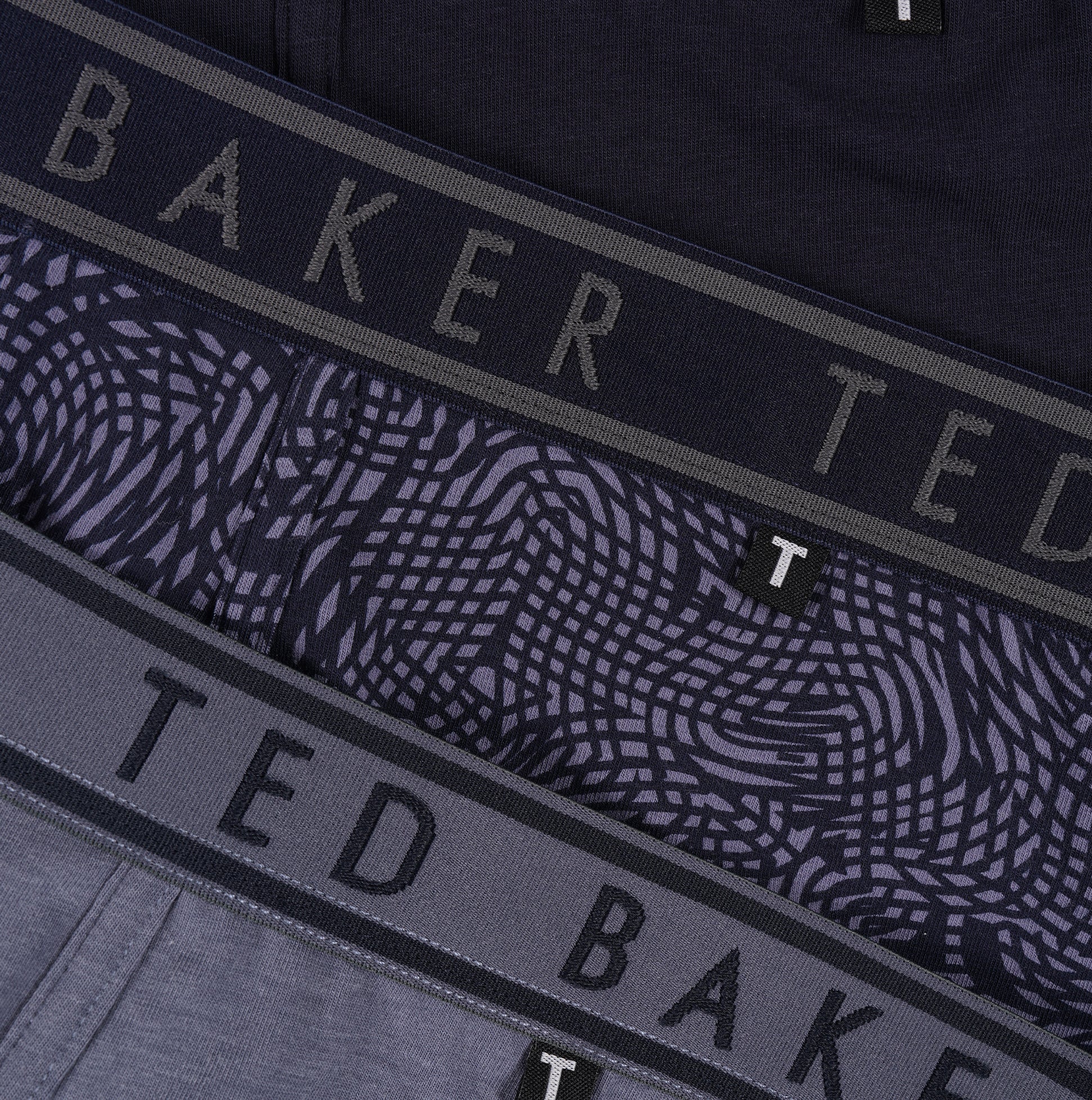 Ted Baker Ted Baker 3-Pack Cotton Boxer Briefs Mens Boxer Briefs Navy/Amythys/Folkstone Grey