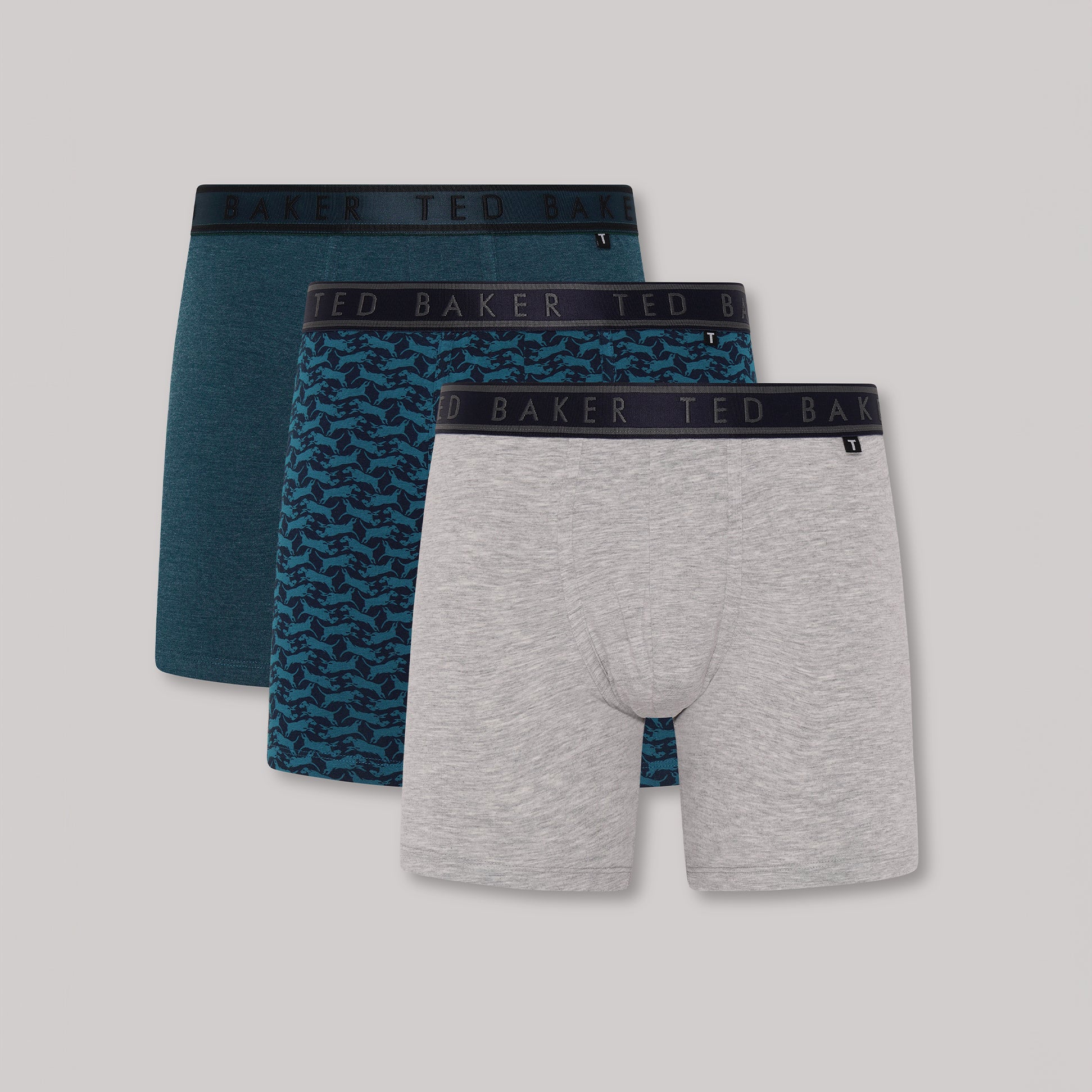 Ted Baker Ted Baker 3-Pack Cotton Boxer Briefs Mens Boxer Briefs Heather Grey/Bowwow/Reflecting Pool