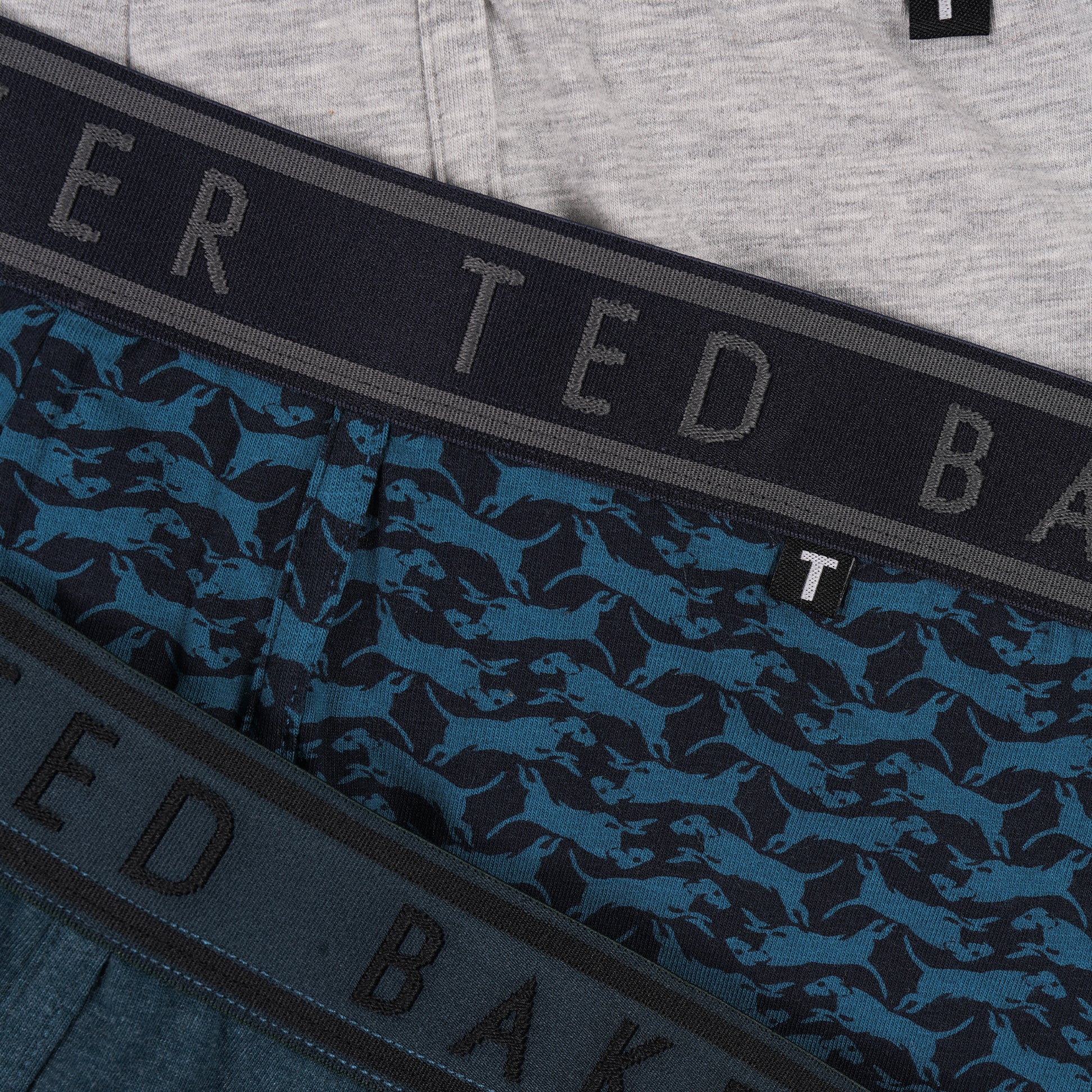 Ted Baker Ted Baker 3-Pack Cotton Boxer Briefs Mens Boxer Briefs Heather Grey/Bowwow/Reflecting Pool