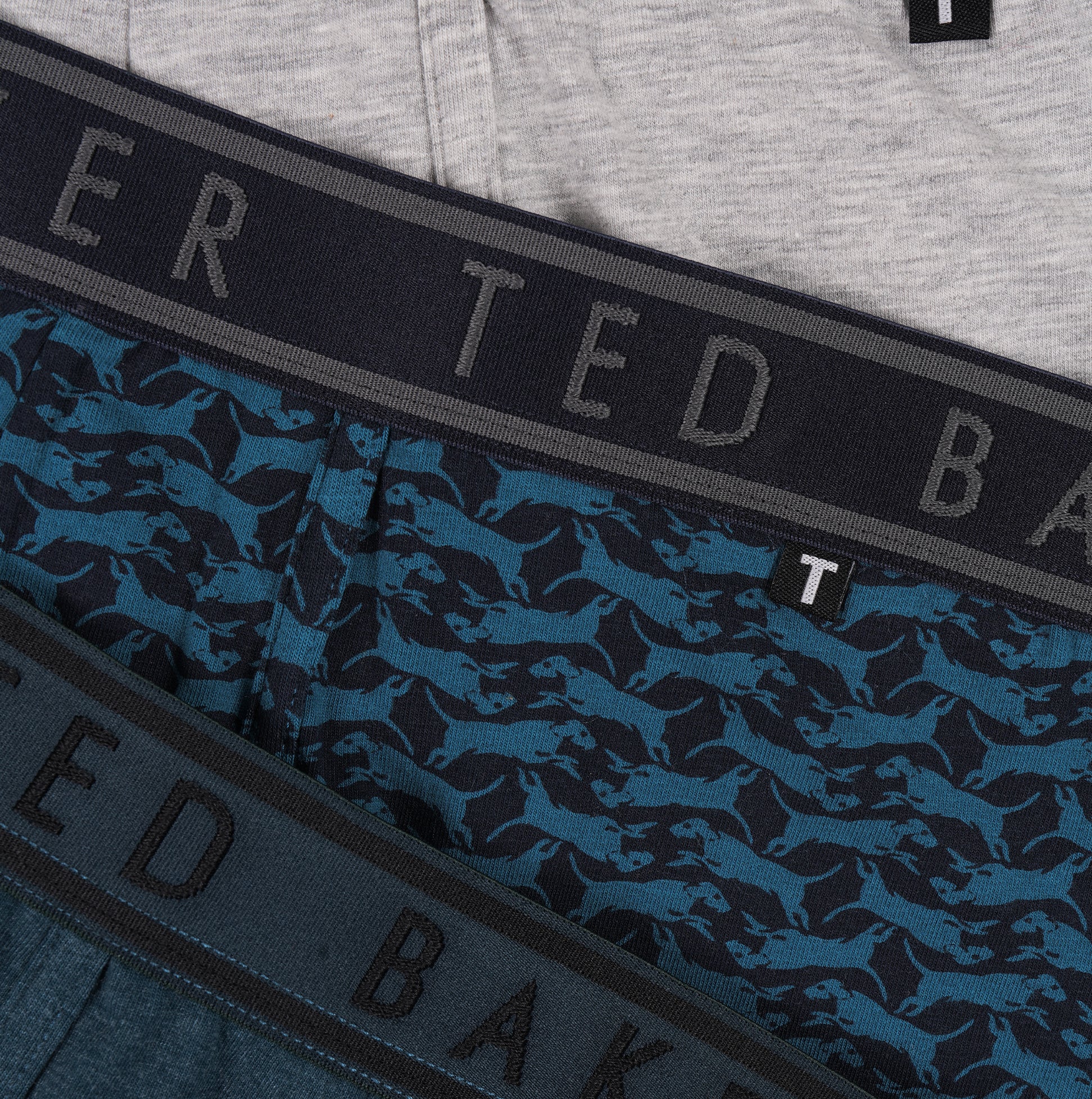 Ted Baker Ted Baker 3-Pack Cotton Boxer Briefs Mens Boxer Briefs Heather Grey/Bowwow/Reflecting Pool