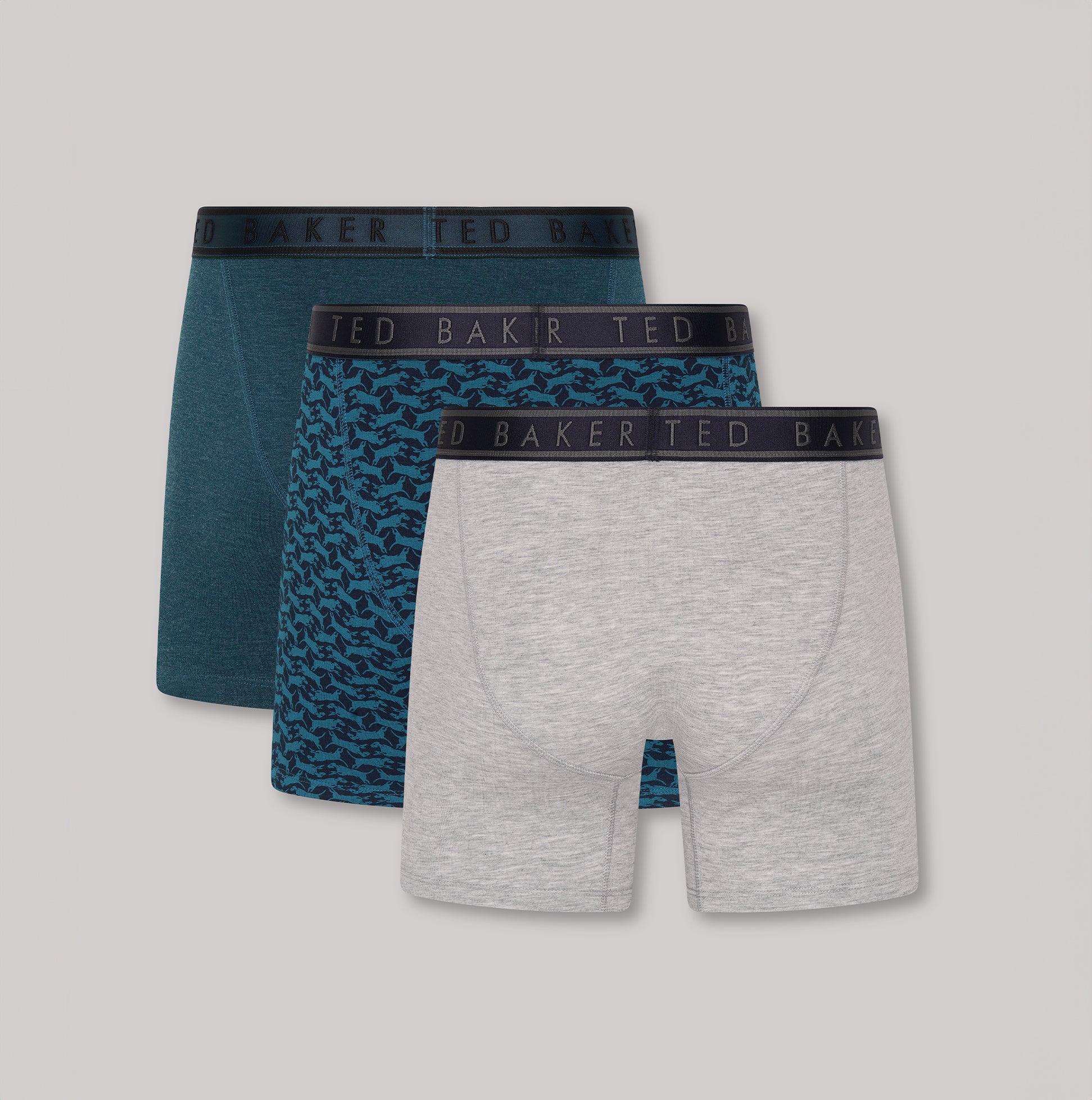 Ted Baker Ted Baker 3-Pack Cotton Boxer Briefs Mens Boxer Briefs Heather Grey/Bowwow/Reflecting Pool