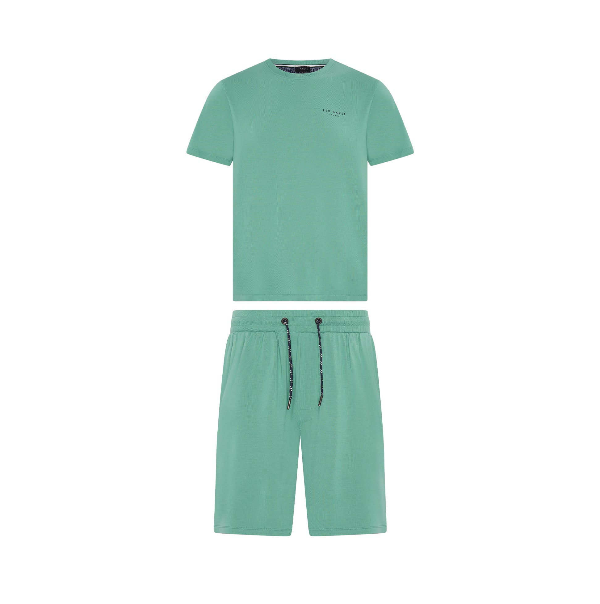 Modal T Shirt And Short Set Mens Loungewear Mint