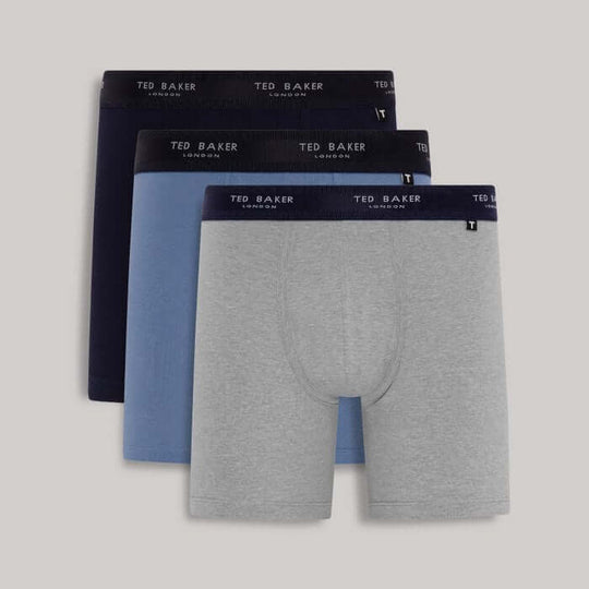 Ted Baker 3-Pack Cotton Boxer Brief Mens Boxer Briefs Navy Mix