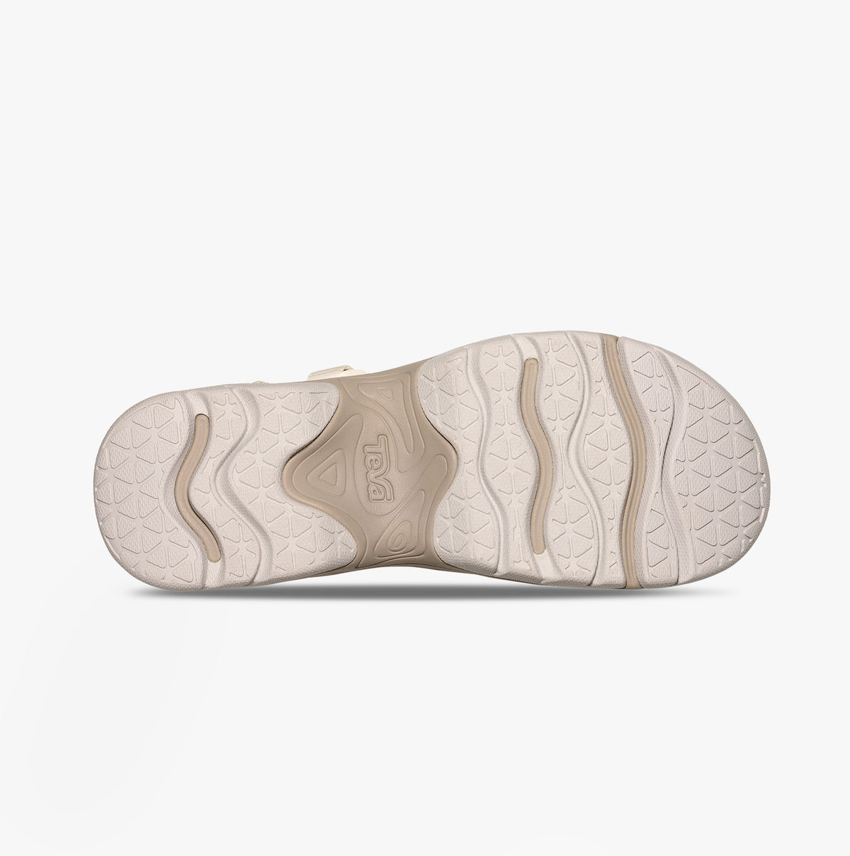 Teva HURRICANE AMPSOLE GAILA Womens Sandals Coconut Milk Multi bottom view, showcasing the rubber sole design.