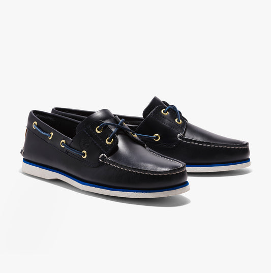Timberland Classic Boat 2-Eye Mens Wide Full Grain Boat Shoes Navy