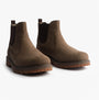 Timberland BRITTON ROAD MID Mens Chelsea Boots Brown Nubuck side view showcasing Chelsea boot style and nubuck material.