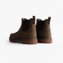 Timberland BRITTON ROAD MID Mens Chelsea Boots Brown Nubuck rear view showcasing pull-on style and rubber sole.