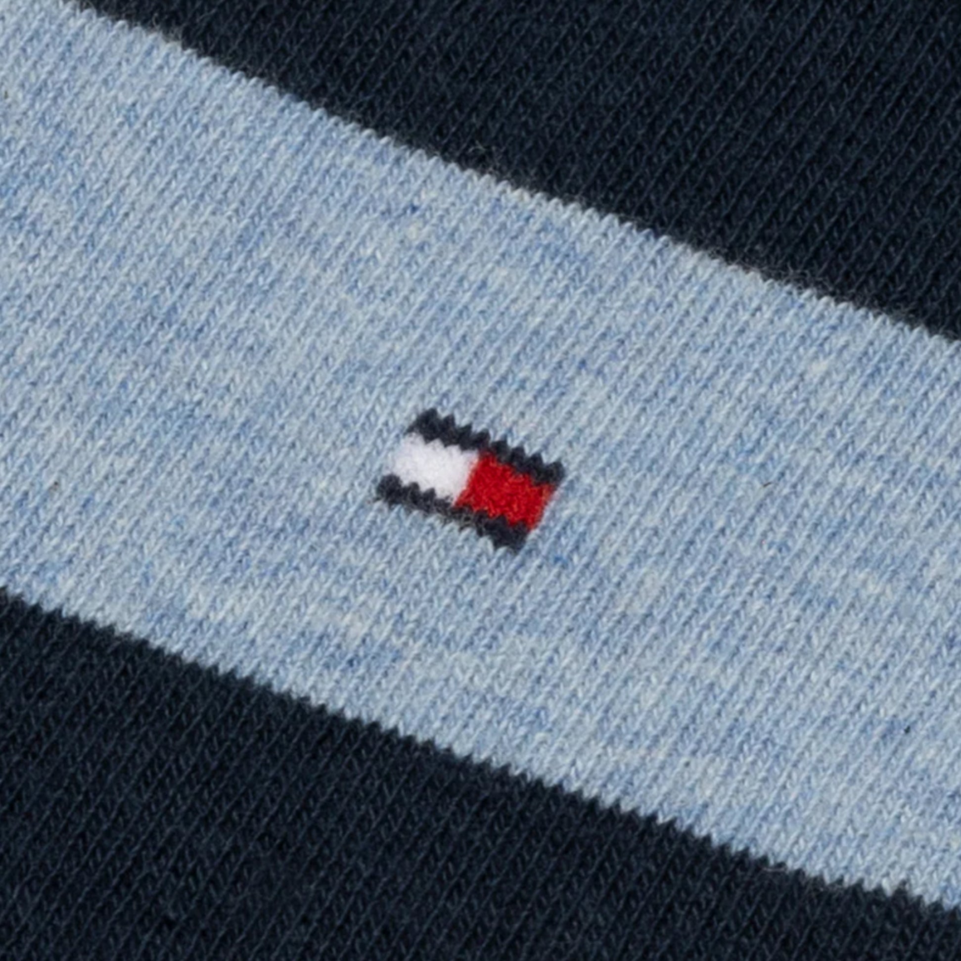 Tommy Hilfiger 2 Pack Mens Crew Stripe Socks Light Blue