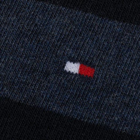 Tommy Hilfiger 2 Pack Mens Crew Stripe Socks Dark Blue