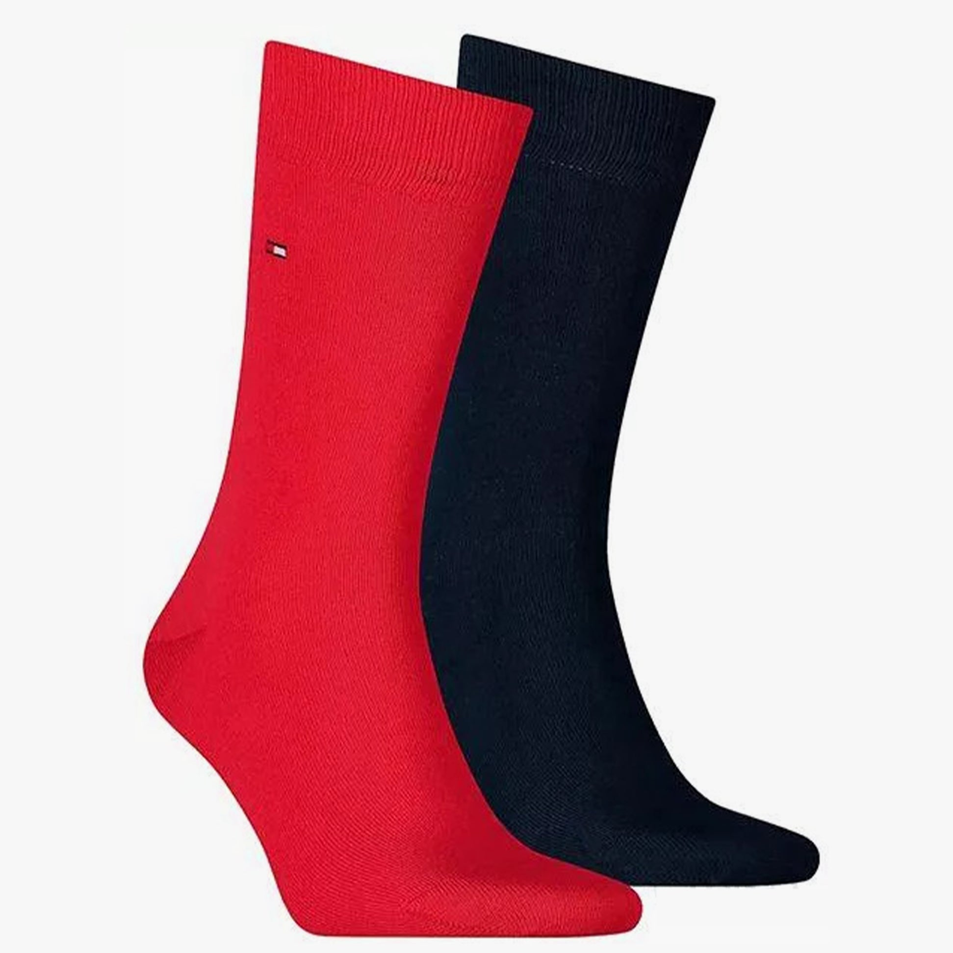 Tommy Hilfiger 2 Pack Mens Crew Classic Socks Red/Navy