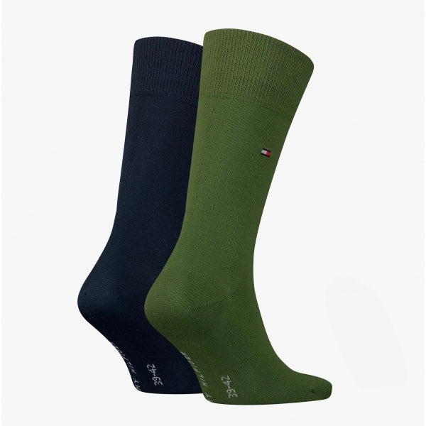 Tommy Hilfiger 2 Pack Mens Crew Classic Socks Green
