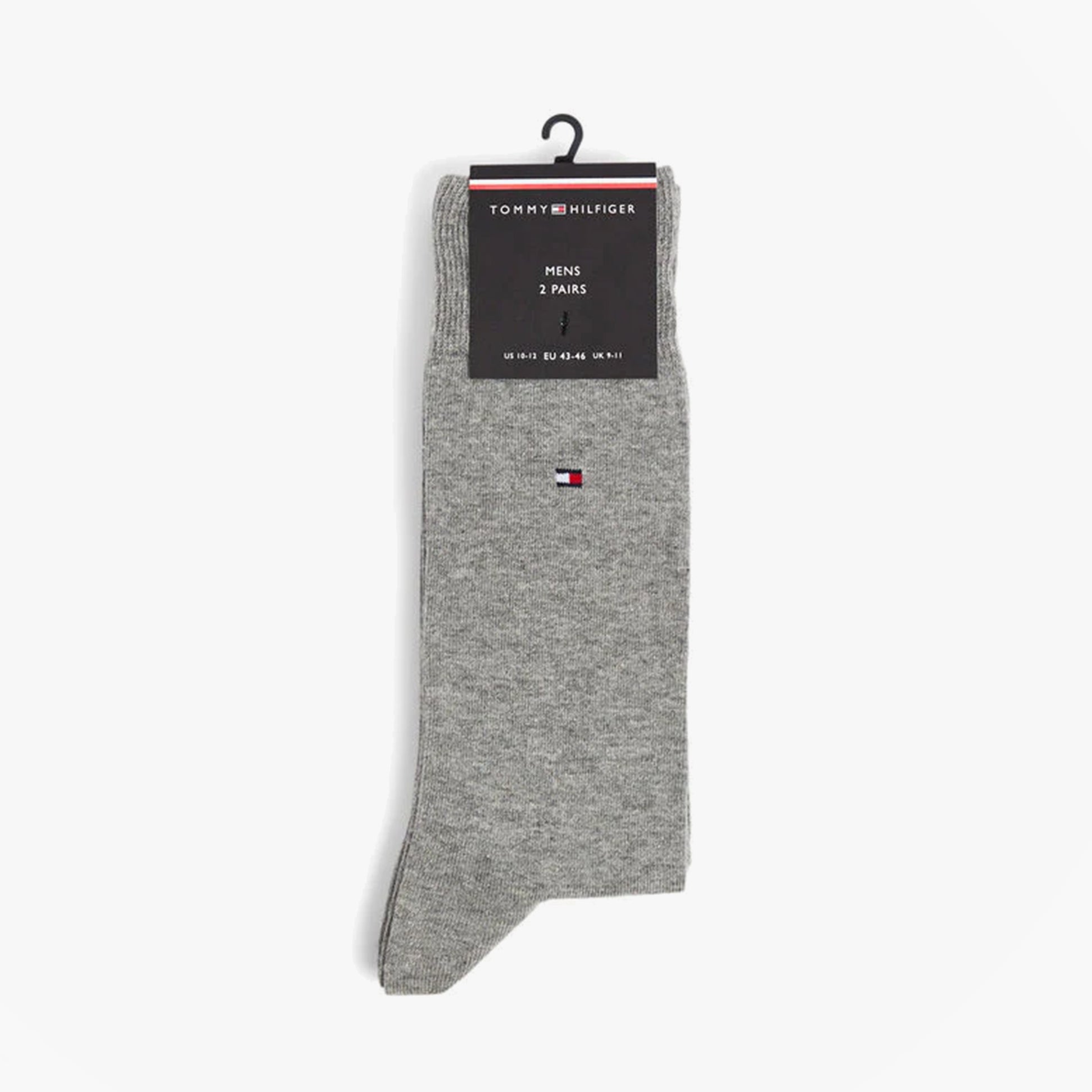 Tommy Hilfiger 2 Pack Mens Crew Classic Socks Grey