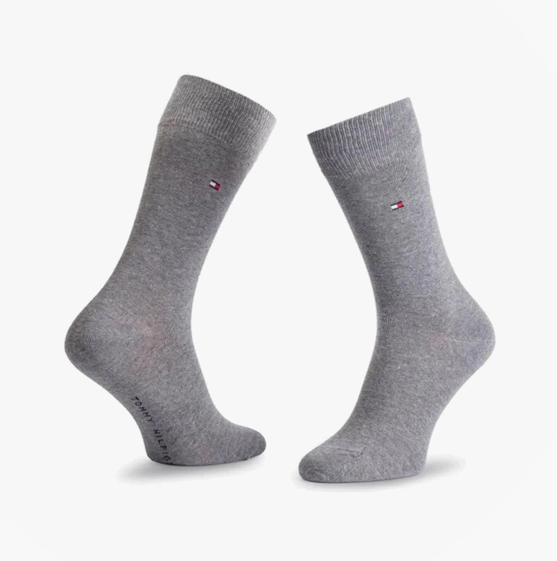 Tommy Hilfiger 2 Pack Mens Crew Classic Socks Grey