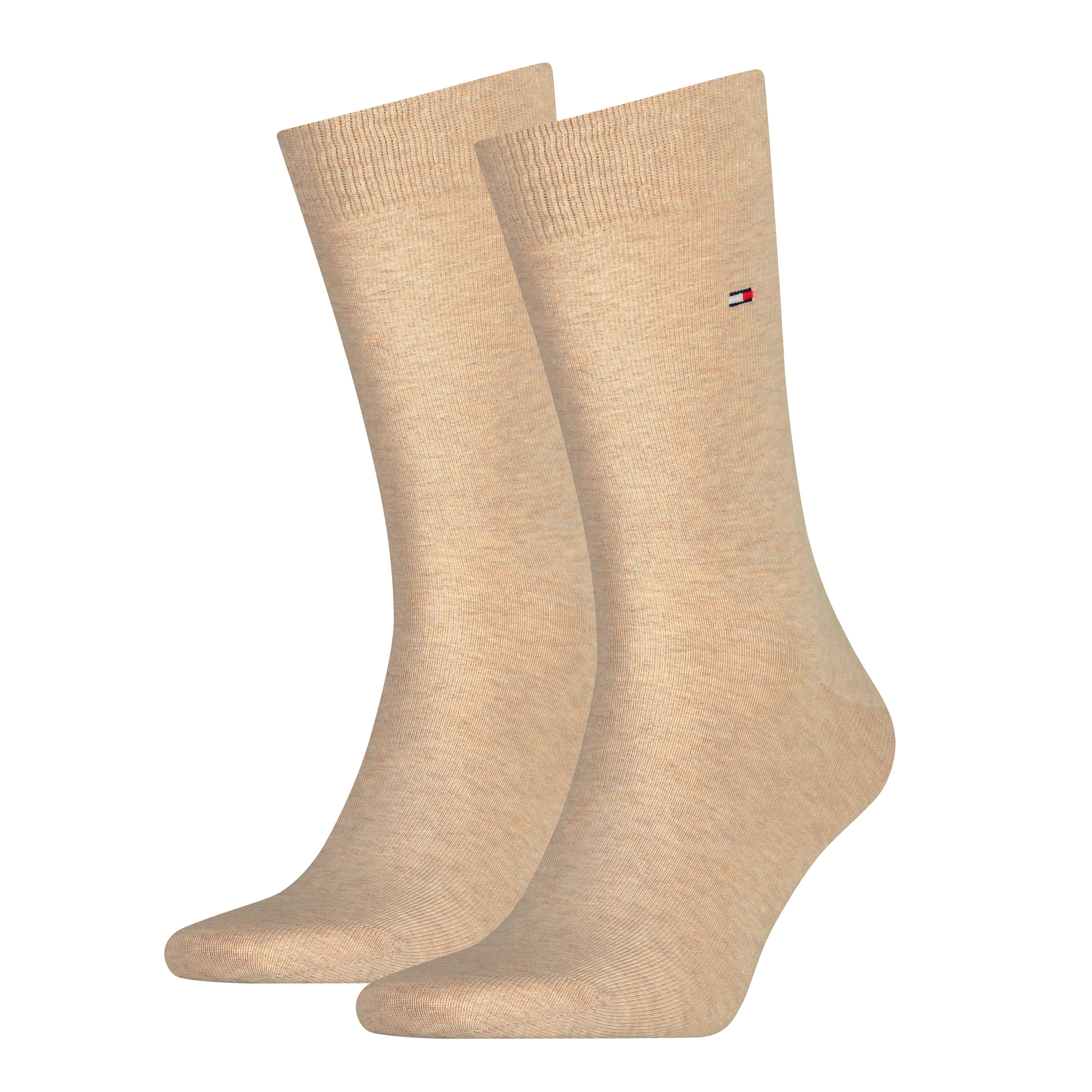 Tommy Hilfiger 2 Pack Mens Crew Classic Socks Beige