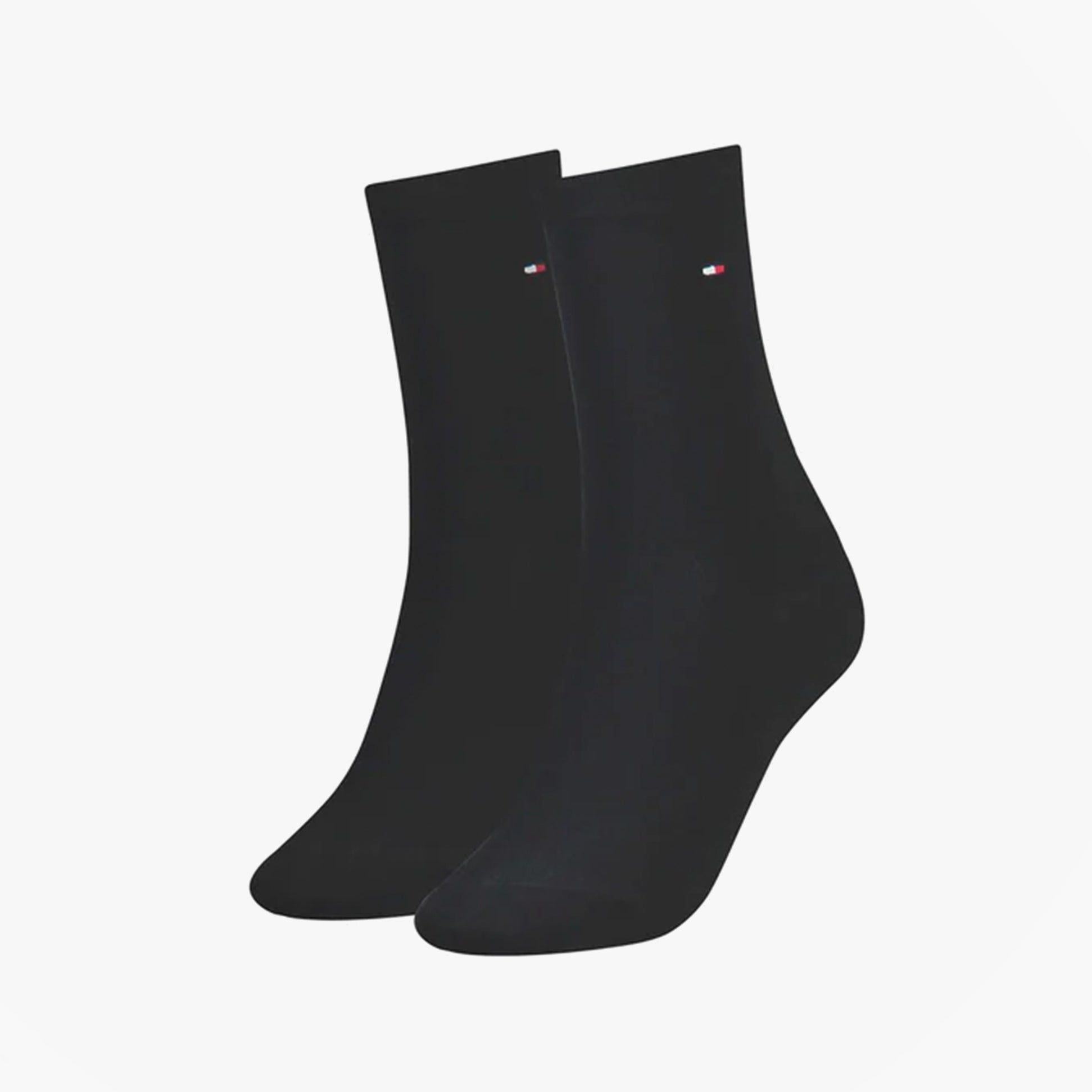 Tommy Hilfiger 2 Pack Womens Crew Socks Black
