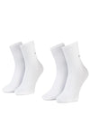 Tommy Hilfiger 2 Pack Womens Crew Socks White