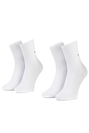 Tommy Hilfiger 2 Pack Womens Crew Socks White