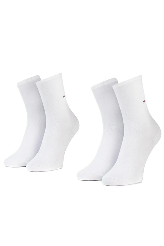 Tommy Hilfiger 2 Pack Womens Crew Socks White