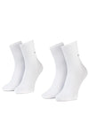 Tommy Hilfiger 2 Pack Womens Crew Socks White