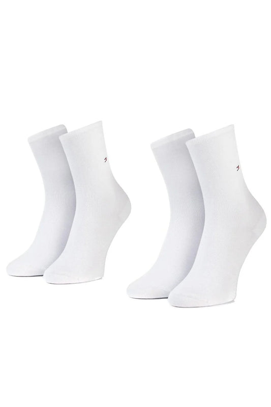 Tommy Hilfiger 2 Pack Womens Crew Socks White