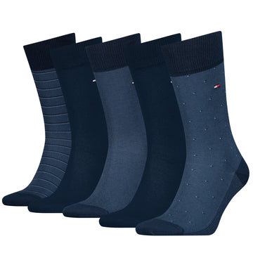 Tommy Hilfiger 5 Pack Giftboxed Classic Mens Crew Socks Navy