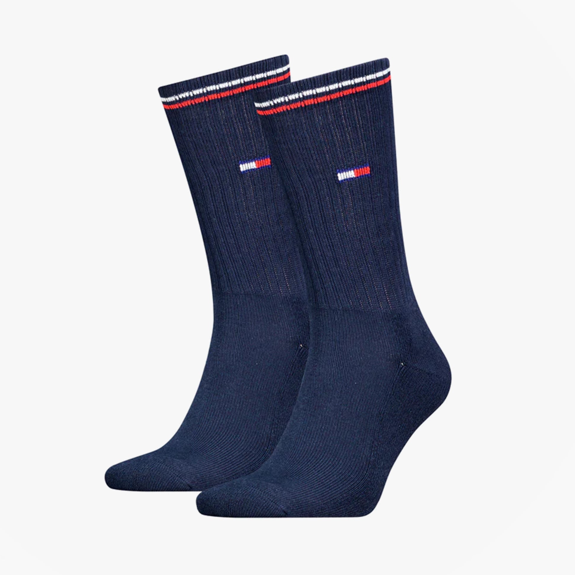 Tommy Hilfiger 2 Pack Trainer Mens Crew Socks Navy