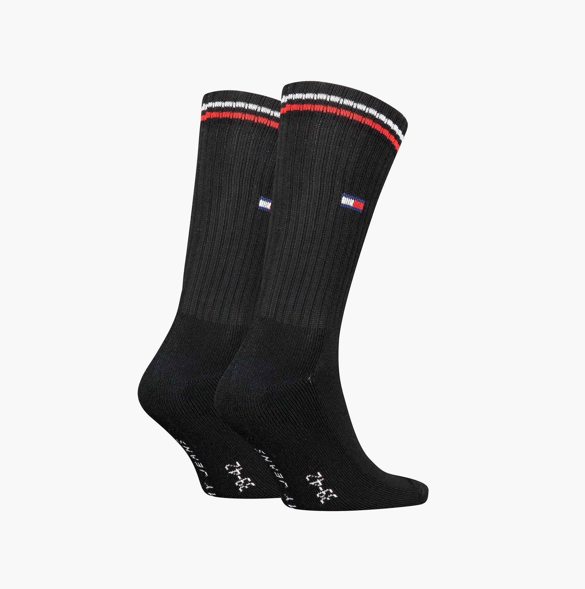 Tommy Hilfiger 2 Pack Trainer Mens Crew Socks Black