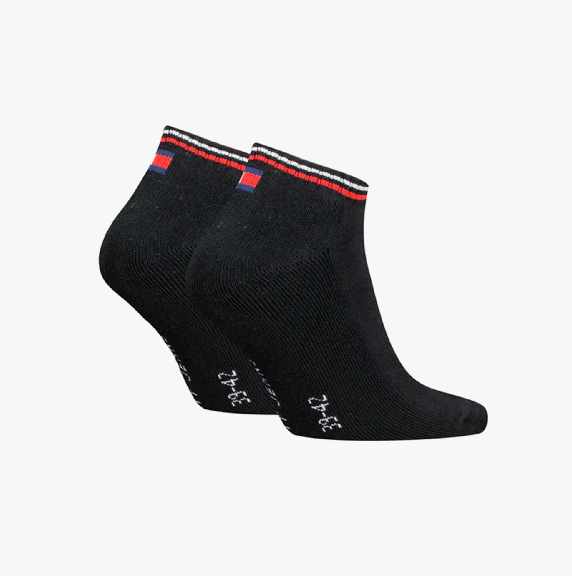 Tommy Hilfiger 2 Pack Trainer Mens Ankle Socks Black