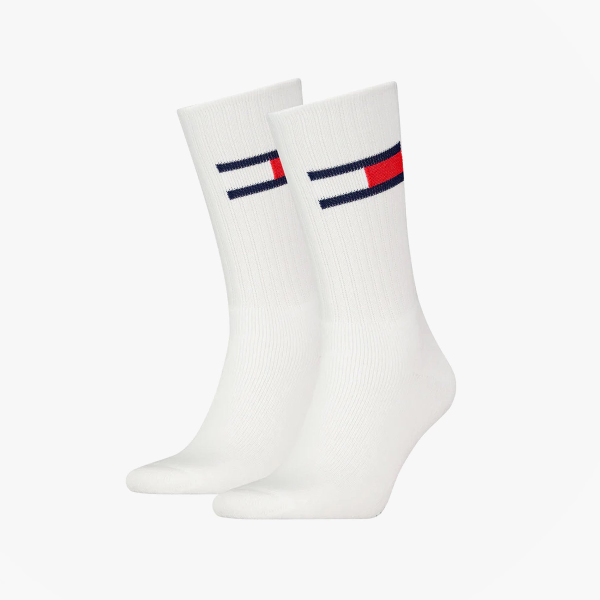 Tommy Hilfiger 2 Pack Trainer Flag Mens Crew Socks White