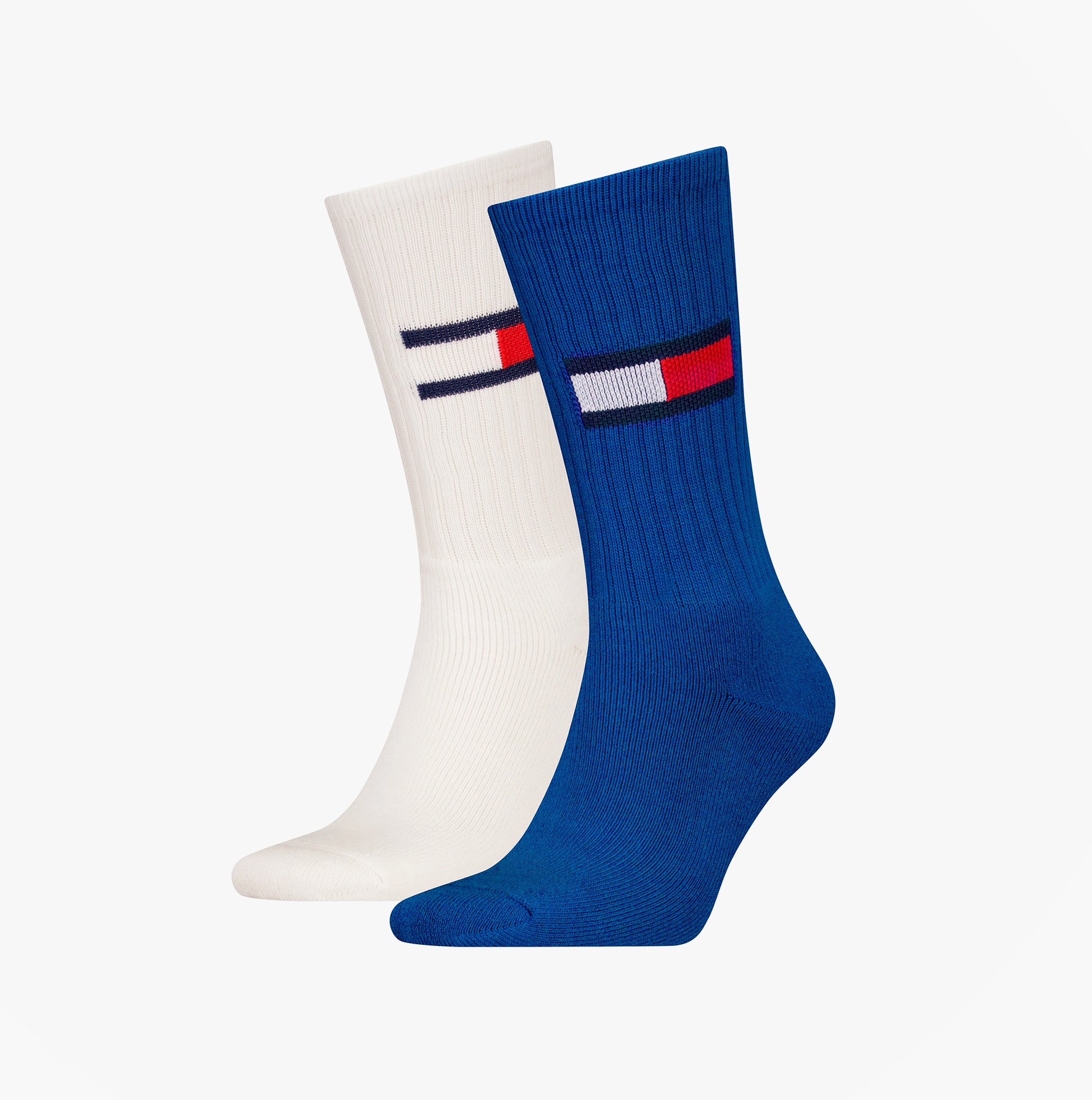 Tommy Hilfiger 2 Pack Trainer Flag Mens Crew Socks Blue/White