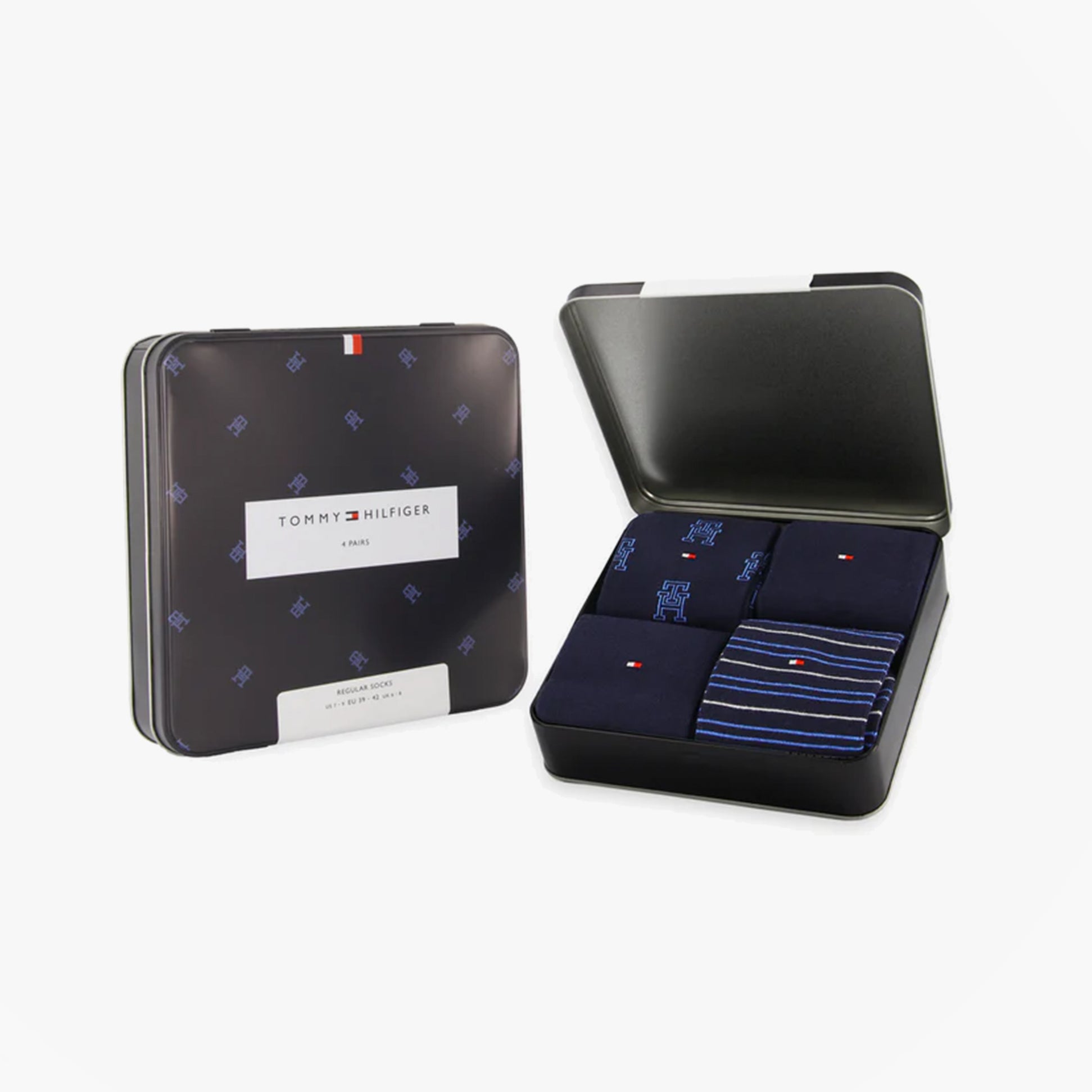 Tommy Hilfiger 4 Pack Giftboxed Classic Mens Crew Socks Navy