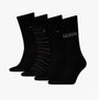 Tommy Hilfiger 4 Pack Giftboxed Classic Mens Crew Socks Black front view showcasing four pairs of black crew socks.