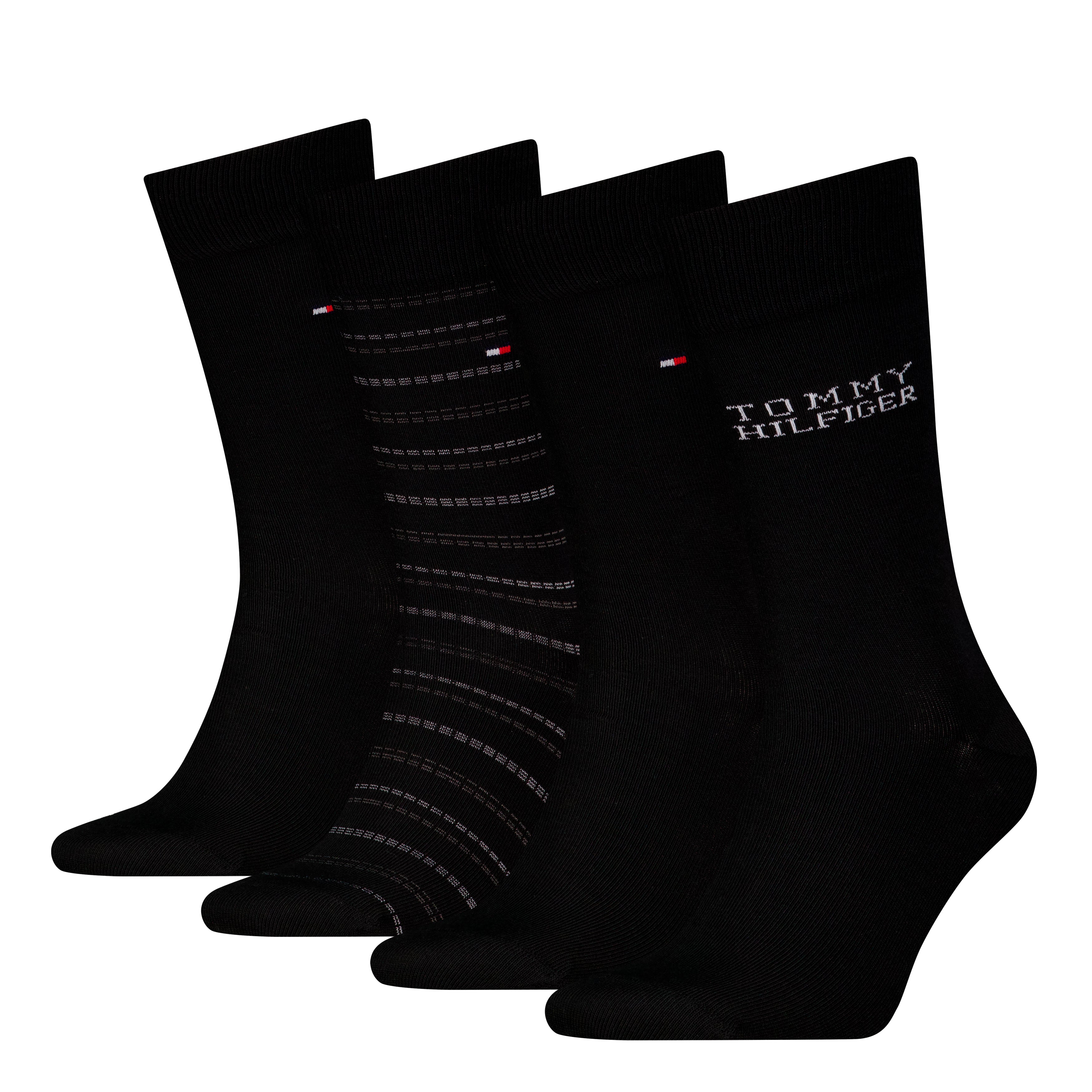 Tommy Hilfiger 4 Pack Giftboxed Classic Mens Crew Socks Black