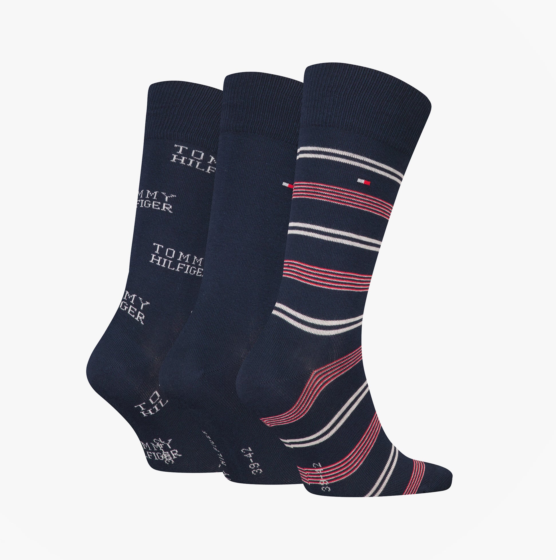 Tommy Hilfiger 3 Pack Giftboxed Classic Mens Crew Socks Navy