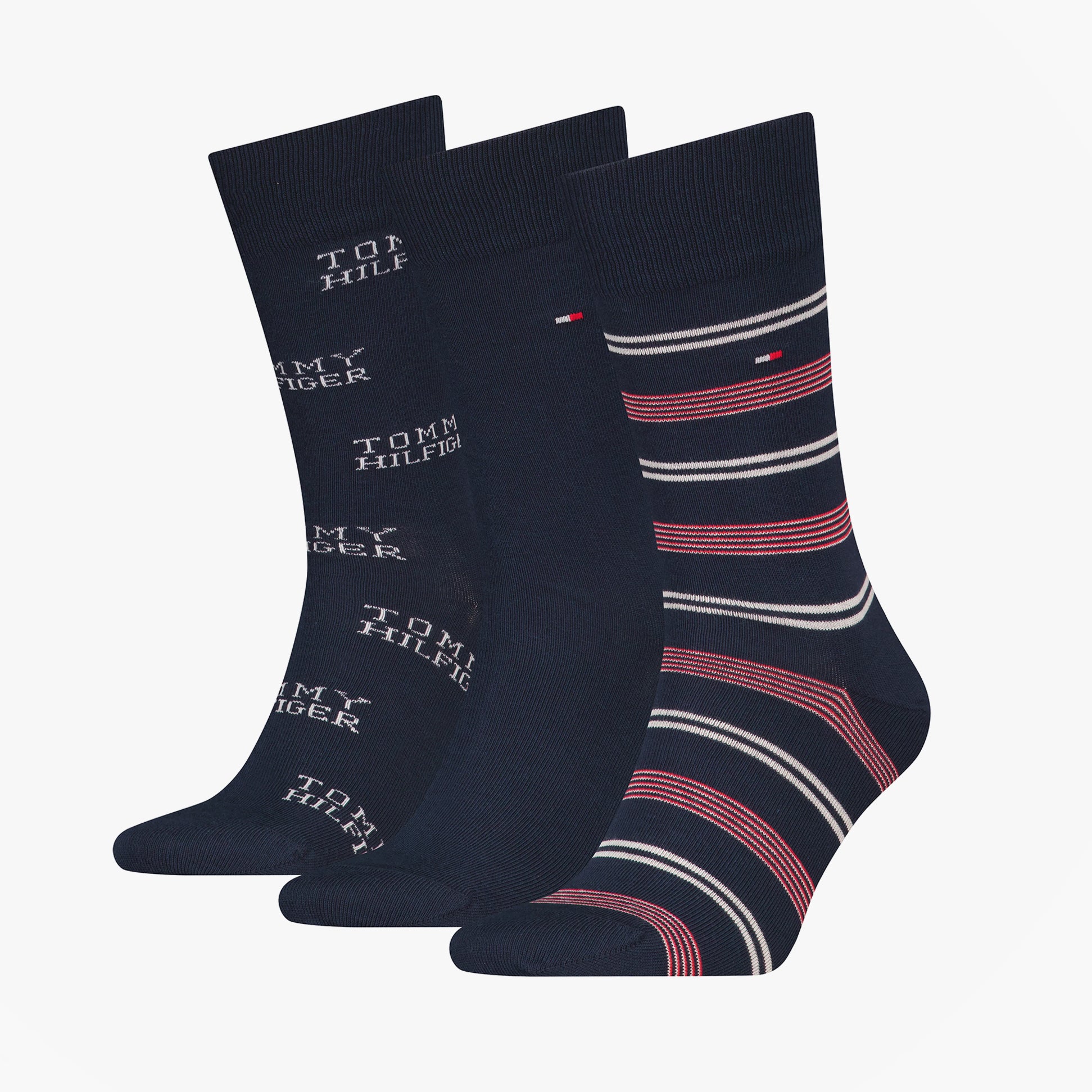Tommy Hilfiger 3 Pack Giftboxed Classic Mens Crew Socks Navy