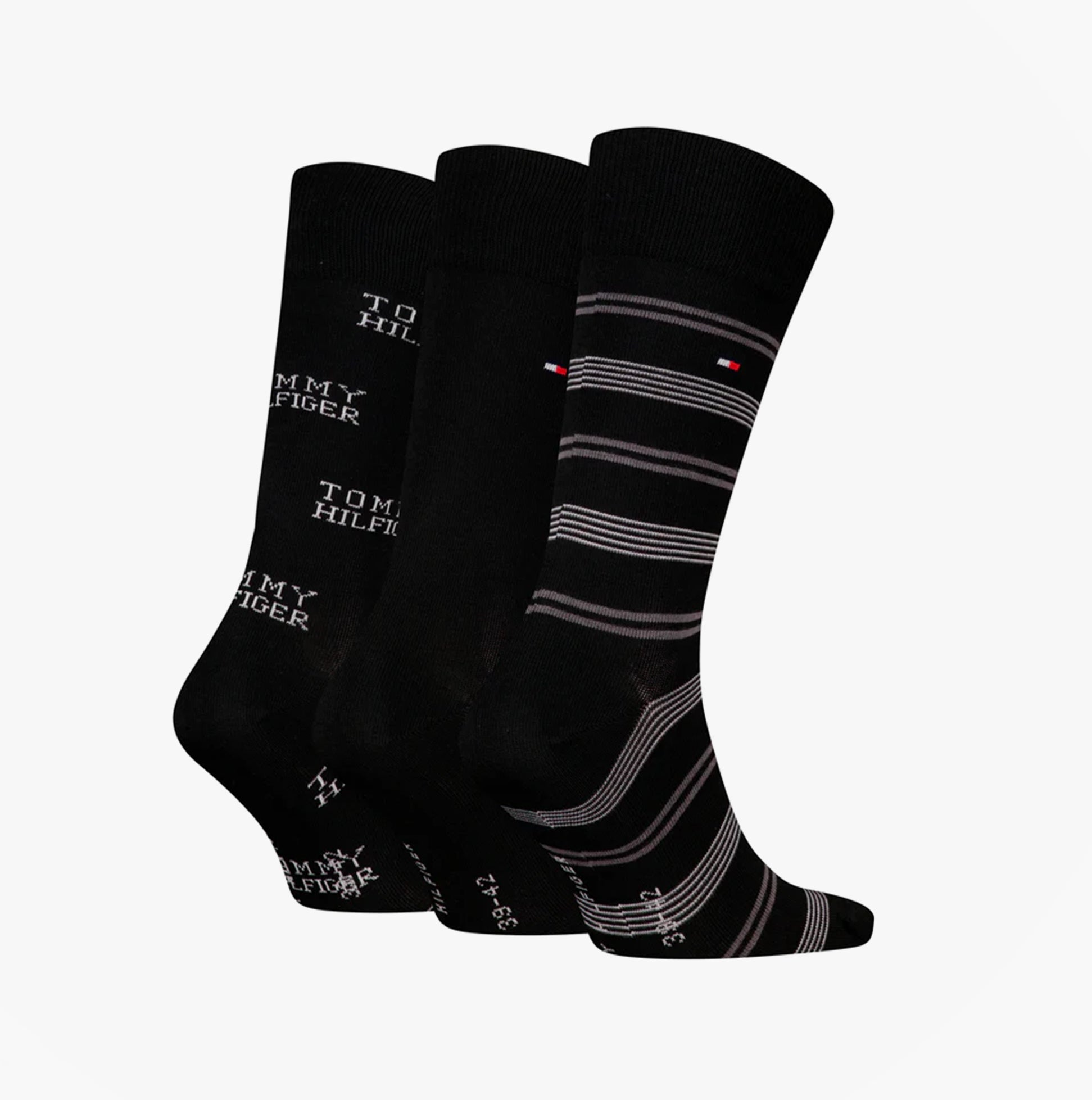 Tommy Hilfiger 3 Pack Giftboxed Classic Mens Crew Socks Black