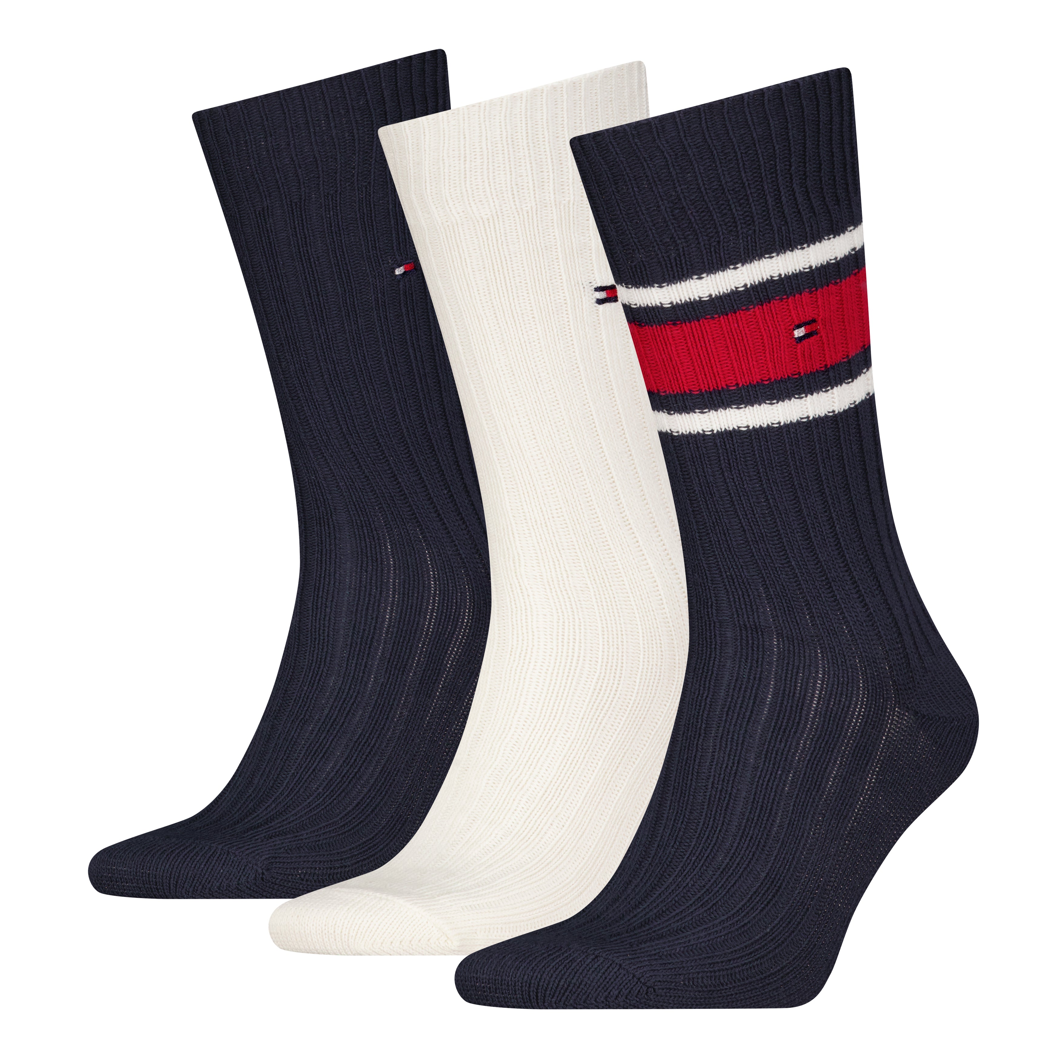 Tommy Hilfiger 3 Pack Giftboxed Classic Mens Crew Socks Navy