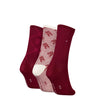 Tommy Hilfiger 3 Pack Giftboxed Monogram Womens Crew Socks Red