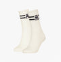 Tommy Hilfiger 2 Pack Trainer Womens Crew Socks White front view with logo detail on cuff.
