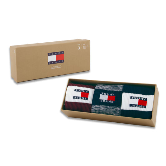Tommy Hilfiger 3 Pack Trainer Stripe Mens Crew Socks Multi