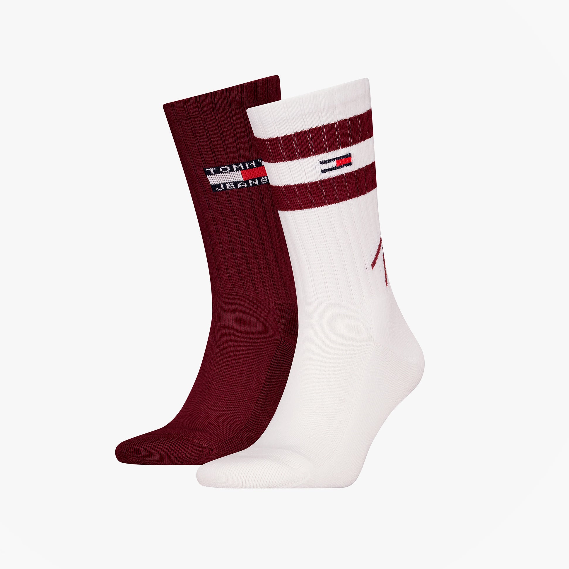 Tommy Hilfiger 2 Pack Trainer Signature Mens Crew Socks Red