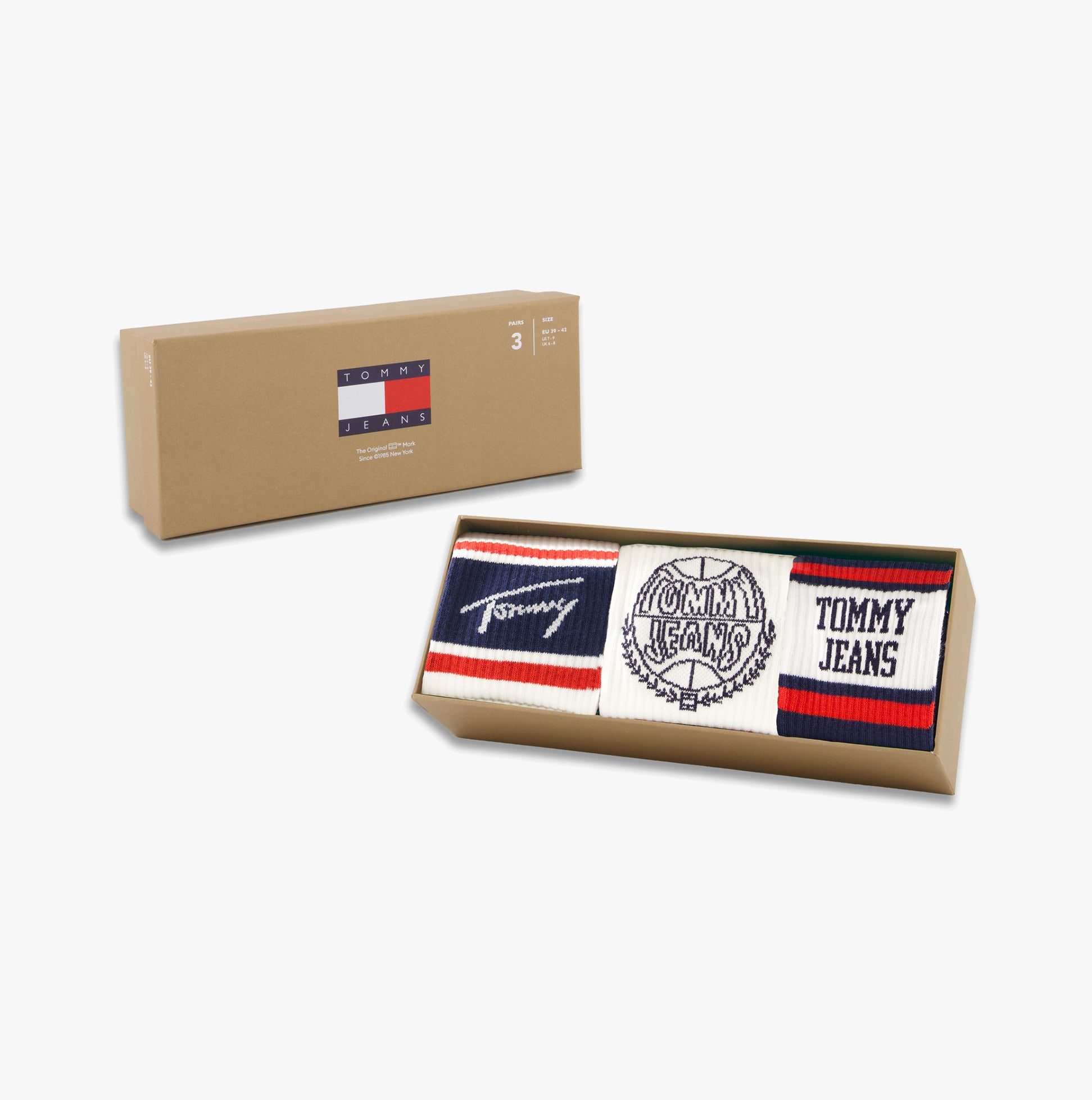 Tommy Hilfiger 3 Pack College Giftbox Mens Socks White