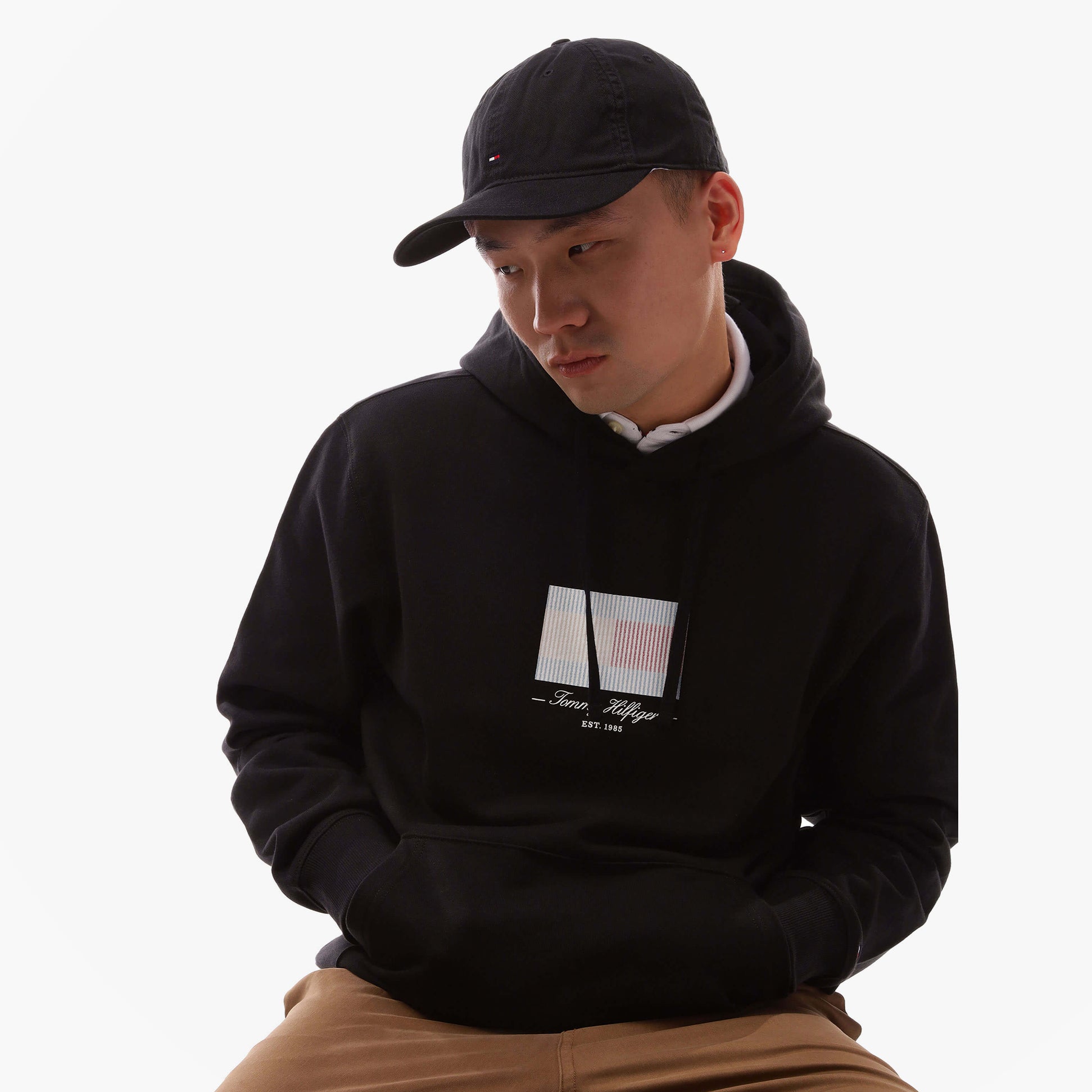 Tommy Hilfiger Flag Baseball Cap Black